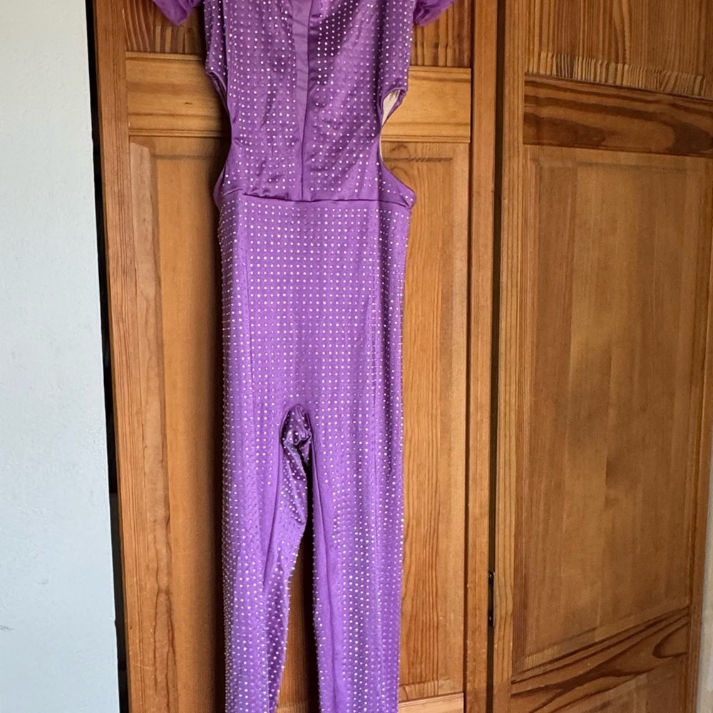 Weissman Lavender Studded Jumpsuit